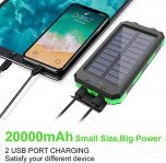 Oukafen Solar Charger, 20000mAh Solar Power Bank